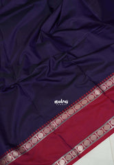Navy Blue - Kanimozhi - Soft Silk Saree with Rettapet Ganga Jamuna Border - Best for Pooja Funtions | Temple Visit