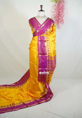 Canary Yellow - Kanimozhi - Premium Soft Silk with Rettapet Border - Best for Pooja Functions