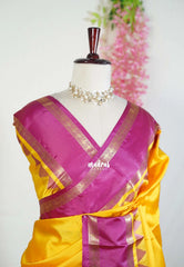 Canary Yellow - Kanimozhi - Premium Soft Silk with Rettapet Border - Best for Pooja Functions
