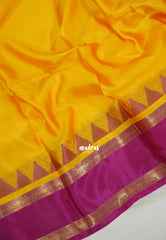 Canary Yellow - Kanimozhi - Premium Soft Silk with Rettapet Border - Best for Pooja Functions