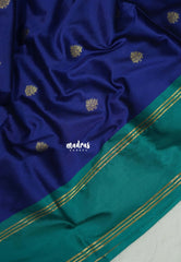 Navy Blue - Kanimozhi - Soft Silk Saree Rettapetta Border with Buttas And Rich Pallu  - Best for Small Functions