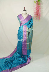 Sky Blue - Kanimozhi - Soft Silk Saree Rettapetta Border with Buttas  And Rich Pallu - Best for Small Functions