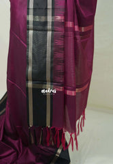 Beet Purple - Kanimozhi - Premium Soft Silk Plain with Rettapet Border - Best for Wedding Functions
