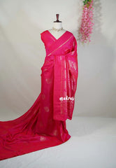 Dual Shade Queen's Pink - Kanimozhi - Soft Silk with Kolam Weaving Body and Rich Pallu - Best for  Pooja Functions