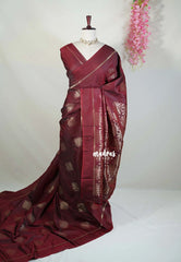 Dual Shade Araku Maroon - Kanimozhi - Soft Silk with Kolam Weaving Body and Rich Pallu - Best for  Pooja Functions