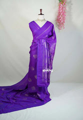 Dual Shade Magenta Purple - Kanimozhi - Soft Silk with Kolam Weaving Body and Rich Pallu - Best for  Pooja Functions