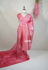 Dual Shade Candle Light Peach - Kanimozhi - Soft Silk with Kolam Weaving Body and Rich Pallu - Best for  Pooja Functions