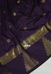 Jamun Purple - Kanimozhi - Soft Silk Saree Temple Border and Buttas with Tissue Blouse - Best for Wedding Wear