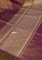 Golden Shade Magenta Mist - Thendral - Kanchi tissue silk Saree with Rich Pallu and Blouse - Perfect for Wedding Functions