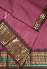 Onion Pink - Karthigai silk cotton  Multi Border Rudraksham with buttas