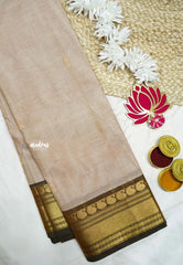 Karthigai silk cotton bavanji mango border - Sandal