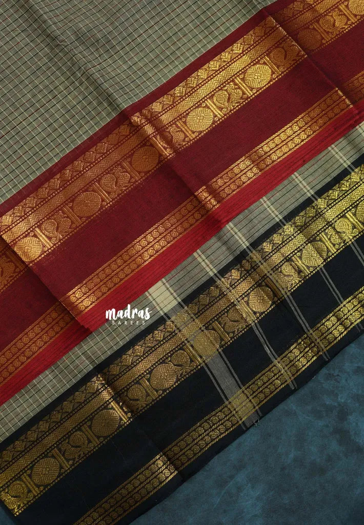 Karthigai silk cotton Muthukattam rudraksham mayil Rettapet Ganga Jamuna border  - Grey