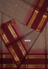 Pastel Maroon - Karthigai Mercerised Cotton Saree Rettapet Border with Buttas - Best for Temple Visit | Pooja Functions