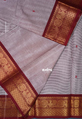 Pastel Purple - Karthigai Mercerised cotton with buttas mayil border - Best for Wedding Functions