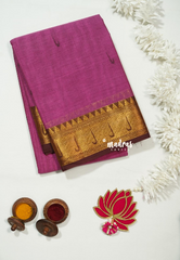Magenta Pink - Karthigai silk cotton paithani border - Best for Small Functions