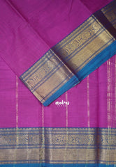 Magenta Pink - Karthigai Mercerised cotton bavanji floral border - Best for Pooja Wear | Festive Wear