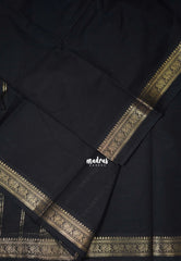 Jet Black - Karthigai Mercerised cotton annam border - Best for Pooja Wear | Festive Wear