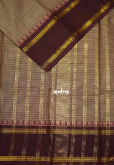 Mild coffee brown - Karthigai silk cotton muthu kattam body rettapet border