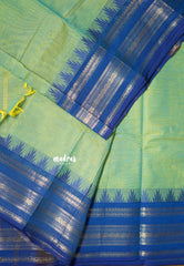 Dual Shade Green - Karthigai Silk Cotton Classic Temple Weave and Mango Border - Best for Wedding Functions