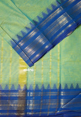 Dual Shade Green - Karthigai Silk Cotton Classic Temple Weave and Mango Border - Best for Wedding Functions