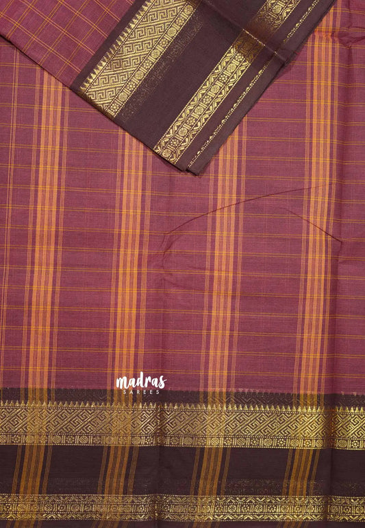 Maroon - Karthigai silk cotton big muthu kattam checks