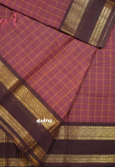 Maroon - Karthigai silk cotton big muthu kattam checks