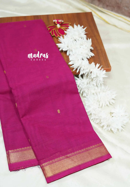 Rose pink - Karthigai silk cotton small Bavanji border