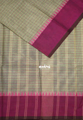 Grey - Karthigai silk cotton muthu kattam body thread border