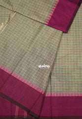 Grey - Karthigai silk cotton muthu kattam body thread border
