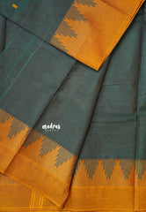 Dual Shade Grey - Karthigai silk cotton Temple Border with Buttas