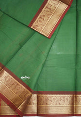 Karthigai silk cotton mayil border - Green