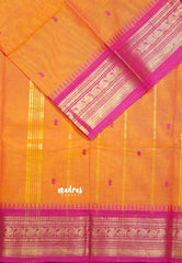 Orange -  Karthigai silk cotton buttas with small mango boder