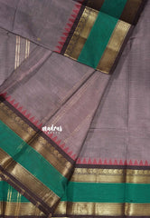 Dusty Purple - Karthigai silk cotton small Bavanji with skirt border with buttas