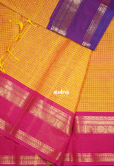 Orange - Karthigai silk cotton muthu kattam with rettapet ganga jamuma border