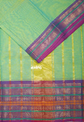 Mint Green - Karthigai Silk Cotton Rudhraksham Multi border - Best for Wedding Functions | Temple Visit