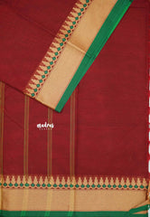 Karthigai silk cotton Plain getti thread border - Maroon