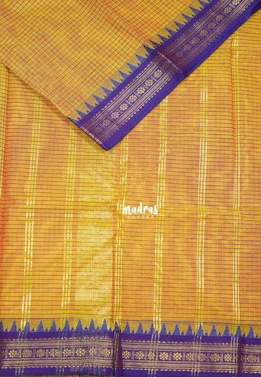 Mild orange - Karthigai silk cotton muthu kattam with small border