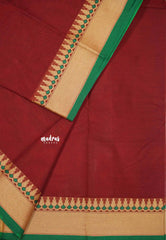 Karthigai silk cotton Plain getti thread border - Maroon