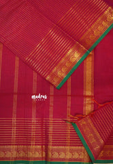 Queen's Pink - Karthigai silk cotton with golden stripes weaving
