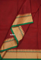 Karthigai silk cotton Plain getti thread border - Maroon