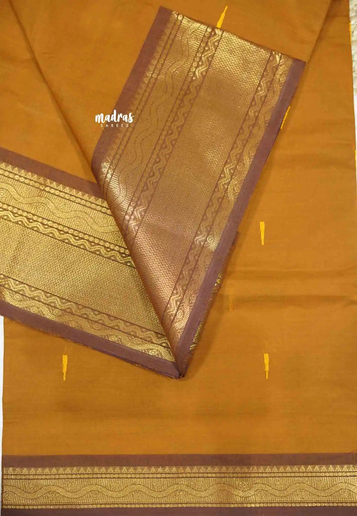 Karthigai silk cotton bavanji neli border - Honeybrown