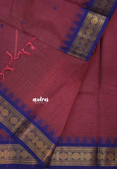 Rosewood Pink - Karthigai silk cotton rudraksham with buttas with temple weaving
