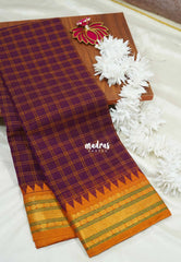 Winered - Karthigai silk cotton big muthu kattam getti border