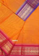 Orange - Karthigai silk cotton rudraksham Ganga jamuna border