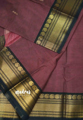 Karthigai silk cotton bavanji mango border - Onion pink