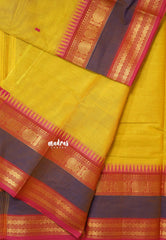 Mango Yellow - Karthigai silk cotton buttas annam small temple border