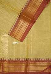 Karthigai silk cotton Plain bavanji border - Sandal