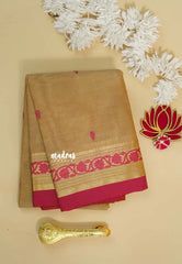 Pure Sandal - Karthigai silk cotton floral small border with buttas
