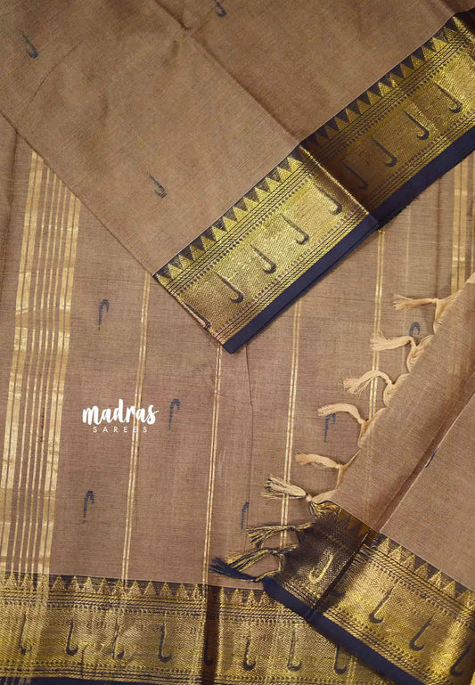 Karthigai silk cotton paithani border - Mild chocolate