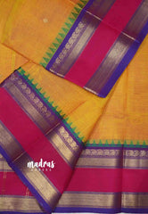 Karthigai silk cotton mango multiborder - Mild orange